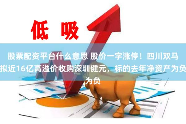 股票配资平台什么意思 股价一字涨停！四川双马拟近16亿高溢价收购深圳健元，标的去年净资产为负